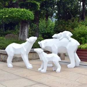Statue d'animaux de dessin animé, sculpture d'ours polaire pour jardin, zoo, statue de sculpture