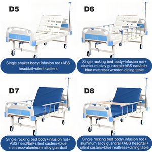 Lit d'hôpital manuel à manivelle unique avec tête de lit en ABS, barrières pliables, matelas imperméable et poteau porte-perfusion <span class=keywords><strong>pour</strong></span> patient de maison de retraite - Product Image 6