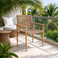 Fauteuil de salle à manger en aluminium et rotin, moderne, imperméable, fabriqué sur mesure pour l'extérieur