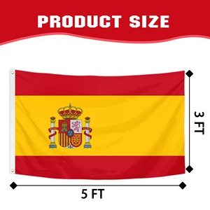 Bandera Nacional de España Personalizada de Fábrica para Exteriores, de Una o Dos Caras, 90x150cm, Bandera Española con Escudo, Poliéster 100D - Product Image 3