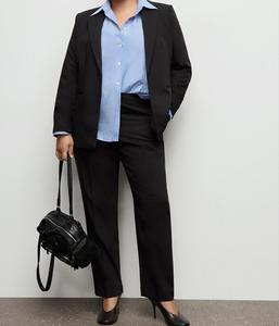 2025 Women's All-Match Solid Pattern Long Sleeve Blazer for Spring Summer Casual Suit Jacket Button <b>Cushion</b> Knitted Weaving - Product Image 6