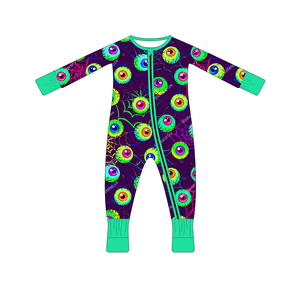 Tutina per Neonati in Bambù con Cerniera, Pigiama di Halloween con Motivo Ragno e Ragnatela - Product Image 2