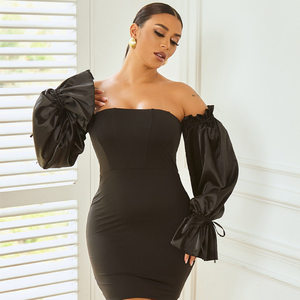 Vestido Casual Ajustado Blanco con Hombros Descubiertos de Moda <span class=keywords><strong>Sexy</strong></span> MANNI - Vetements-femme-chic - Product Image 4