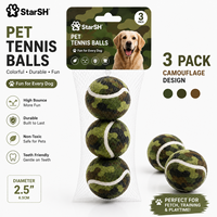 Balles de tennis camouflage pour chiens, rebondissantes, durables, jouet interactif pour chien, logo personnalisé, OEM, vente en gros