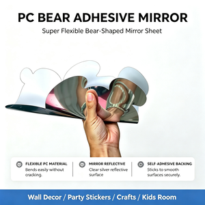 Wholesale Bear Shaped PC Self Adhesive <b>Mirror</b> Safety Plastic <b>Mirror</b> for Kids Room <b>Wall</b> Decor - Product Image 2