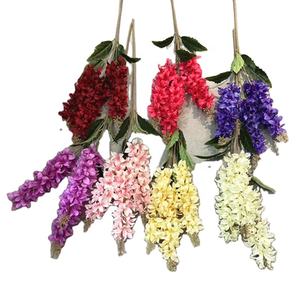 Flor de Jacinto de seda artificial con tallo largo Faux <span class=keywords><strong>Hyacinthus</strong></span> <span class=keywords><strong>Orientalis</strong></span> para decoración floral de Navidad 3 tenedores para boda y fiesta - Product Image 2