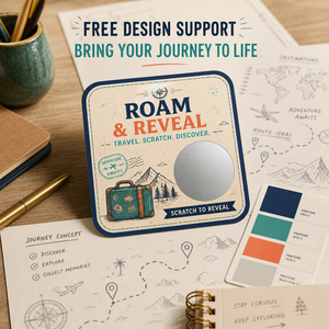 Cartes à gratter personnalisées de qualité supérieure avec motifs de logo sur mesure, thème <span class=keywords><strong>voyage</strong></span>, couleur originale, impression CMYK, design personnalisé - Product Image 6