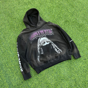 OEM Sweat à capuche vintage pour homme à épaules tombantes personnalisable Sweat à capuche délavé imprimé de haute qualité - Product Image 4