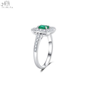 แหวนเพชรแท้ทรงเหลี่ยมมรกต ทองคำขาว 18K คุณภาพสูง ดีไซน์หรูหรา สไตล์วินเทจ สำหรับงานแต่งงาน ใส่ได้ทั้งชายและหญิง - Product Image 3