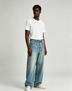 Black Red Selvedge <strong>Denim</strong> Men's Straight Fitting Chain Stitch Hem Vintage Raw 100% Cotton Breathable - Product Image 4