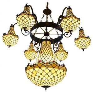 Lámpara de araña Tiffany de cristal con múltiples cabezales, estilo vintage, para hotel, restaurante, villa, colgante de lujo para edificios altos - Product Image 1