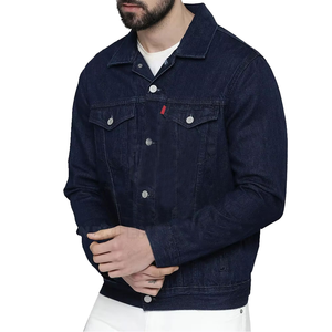 Veste en jean décontractée pour homme la plus vendue pour l'hiver, 100 % coton, teinte unie, logo frontal, service OEM disponible, vente en gros - Product Image 2