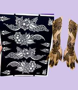 Stencil in PVC per Henné Indiano e Arabo di Grandi Dimensioni 29x23cm, Adesivi Glitterati per Aerografo, Applicazione Temporanea di Body Art per Donne e Ragazze - Product Image 4