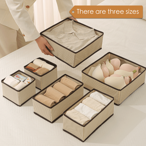 Có Thể Gập Lại Vải Lưu Trữ Hộp Set 6Pcs Ngăn Kéo Tủ Quần Áo Đồ Lót Áo Ngực Vớ Lưu Trữ Bin - Product Image 2