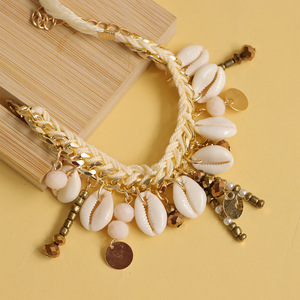 Bohemian Braided <b>Shell</b> <b>Bracelet</b> With Tassel Beads Women's Fashion Jewelry Golden Color Yiwu Origin - Product Image 3