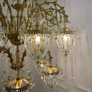 <strong>French</strong> Antique Brass Crystal <strong>Lighting</strong> Luxury Decoration Dining Room Chandelier European Copper Chandelier For Living Room - Product Image 4