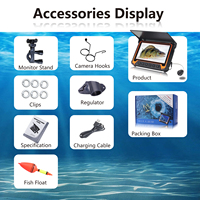 Détecteur de poisson 15m 7 "IPS écran détecteur de poisson sous-marin 1000TVL 8 lumières IR DVR 128G caméra de pêche sur glace caméra de poisson sous-marin