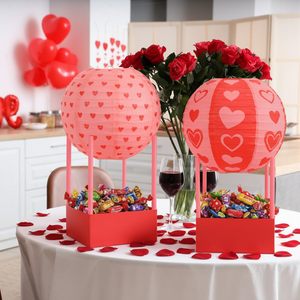 6 ensembles de lanternes <span class=keywords><strong>en</strong></span> papier <span class=keywords><strong>en</strong></span> forme de cœur pour la Saint-Valentin avec panier, lanternes <span class=keywords><strong>en</strong></span> papier rouge et rose <span class=keywords><strong>en</strong></span> forme de cœur, bonbons, collations, décorations de fête de la Saint-Valentin - Product Image 2