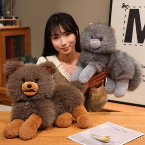 Peluches d'animaux en différentes positions allongées, jouets en peluche réalistes pour chats et chiens, jouets en peluche pour animaux, décoration de la maison - Product Image 5