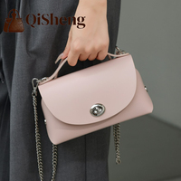 Tas Selempang Wanita Kulit Asli Desain Khusus, Tas Crossbody Rantai Modis, Tas Tangan Kecil Berkualitas Tinggi untuk Wanita