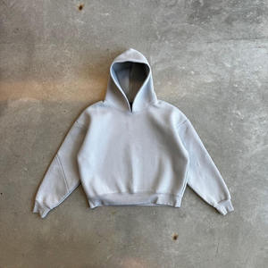 Sudadera con Capucha Corta de Algodón Liso de Lujo para Hombre, Personalizada, Oversize, Estilo Urbano, de Gran Gramaje - Product Image 5