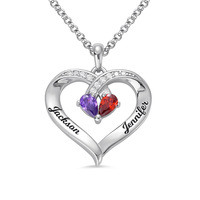 Collar con colgante de corazón de plata de ley 925 con letra verso personalizado para mujer