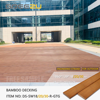Planche de terrasse en bambou Cumaru tissée à brins modifiés thermiquement terrasse extérieure en bambou résistante aux fissures de café
