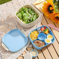 2026 Niedliche BPA-freie 1500ml Zweistöckige Edelstahl/Kunststoff Tragbare Leichtgewichtige Auslaufsichere Lunchbox mit Glatten Kanten