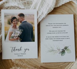 Kartu foto Terima kasih bisnis pernikahan Modern desain gratis kartu kertas kualitas tinggi sisi ganda - Product Image 1