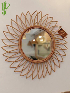 El mejor vendedor, espejo de decoración de ratán, forma de flor rosa para niñas, para el hogar, hostal o decoración de Hotel - Product Image 5