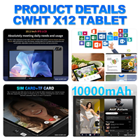 Tablet Android de 12 Pulgadas T615, 6GB RAM, 128GB ROM, 4G LTE, Doble SIM, GPS, Pantalla Táctil 2K Incell con Lápiz Óptico, Fabricante OEM ODM