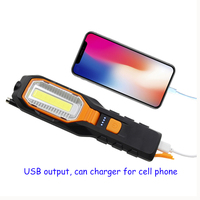 Lampe de travail COB rechargeable par USB QXMOVING pour réparation automobile, camping d'urgence en extérieur, avec aimant et batterie externe
