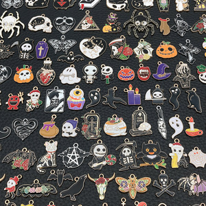Transfrontalier Halloween fantôme chauve-souris goutte huile bijoux accessoires bricolage boucles d'oreilles collier porte-clés pendentif - Product Image 1