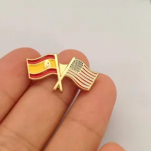 사용자 정의 국가 플래그 인쇄 에나멜 핀 금속 옷깃 핀
