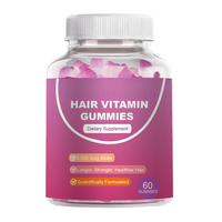 Complément alimentaire multivitaminé végétalien à marque privée, très vendu, biotine et collagène, vitamines pour cheveux sous forme de gommes, favorise la santé des cheveux