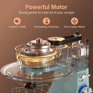 Robot pâtissier ménager 8L 6.5L 7L 10L, pétrin à pain, batteur planétaire pour gâteaux, mélangeur électrique sur socle - Product Image 2