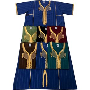 Ccy批发定制伊斯兰摩洛哥风格男装短袖设计Kanzu胸部刺绣制造商 - Product Image 1