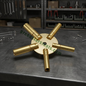 Clé universelle pour remontage d'horloges en laiton 5 en 1, outil d'atelier d'horloger GS2180A - Product Image 2