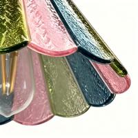 Luminaire suspendu en verre coloré multicolore, fleur en fer doré, luminaire suspendu pour la décoration intérieure