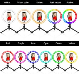 Anneau lumineux LED RVB professionnel coloré de 10,2 pouces, best-seller, pour diffusion en direct et maquillage TikTok - Product Image 2