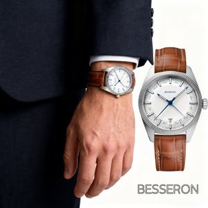 Hot Sale <b>Men's</b> Fashion Luxury <b>Quartz</b> <b>Watch</b> Minimalistic Vintage Style Stainless Steel Band Sapphire Crystal Pointer Dial 5BAR - Product Image 5