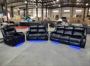 Juego de Muebles de Cuero de Lujo para Cine en Casa, Sofá Seccional Inteligente Eléctrico Reclinable para Sala de Estar - Product Image 6