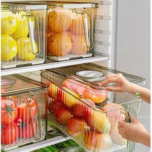 Boîte de rangement en plastique PET transparente pour cuisine, réfrigérateur, organisateur de fruits et légumes frais, avec couvercle - Product Image 4