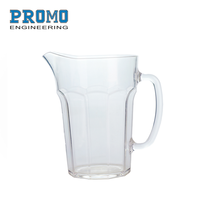 Pichet à eau transparent en plastique écologique personnalisé avec poignée, logo OEM/ODM