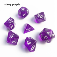 Dés à Jouer Polyédriques Starry Colors TRPG – Lot de 7 Dés en Plastique à 20 Faces