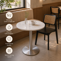 Hotel-, Café- und Restaurant-Möbel: Tisch und Stuhl, Runder Marmortisch mit Rattanstühlen für Einheitliche Ladengestaltung