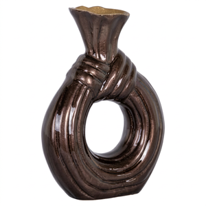 Organic <b>Beauty</b> Bestseller's Design Modern Wall <b>Vase</b> Oval Shape Handmade Decorative 34cm and 28cm Height Gold Finish - Product Image 1