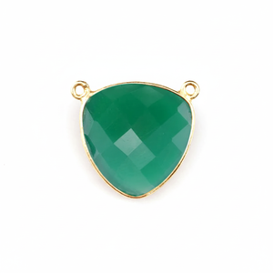 Femmes DIY Micky Mouse Style Collier Pendentif Vert Onyx Coeur Facettes Pierres Précieuses Lunette Réglage 925 Argent Charme Bijoux - Product Image 1