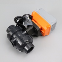 Katup Bola Listrik PVC Dua Arah UPVC True Union Bermotor untuk Pipa Pengolahan Air Kimia Grosir OEM