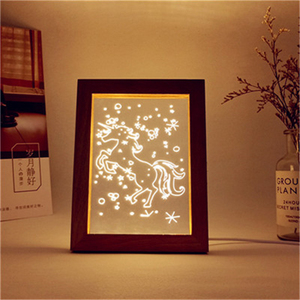 <span class=keywords><strong>Luz</strong></span> Led de noche con USB 3D para dormitorio de bebé, <span class=keywords><strong>luz</strong></span> de marco de foto con ilusión óptica, ornamento de escritorio para oficina y habitación, <span class=keywords><strong>luz</strong></span> de <span class=keywords><strong>la</strong></span> noche - Product Image 2